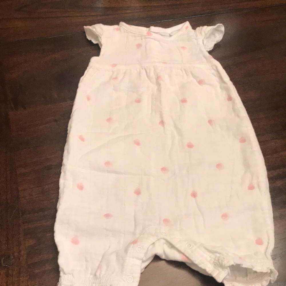 Pink Polka Dot Cap Sleeve One-Piece!